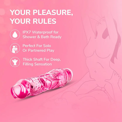 Eden 9-Inch Realistic Waterproof Vibrating Dildo with Adjustable Speed