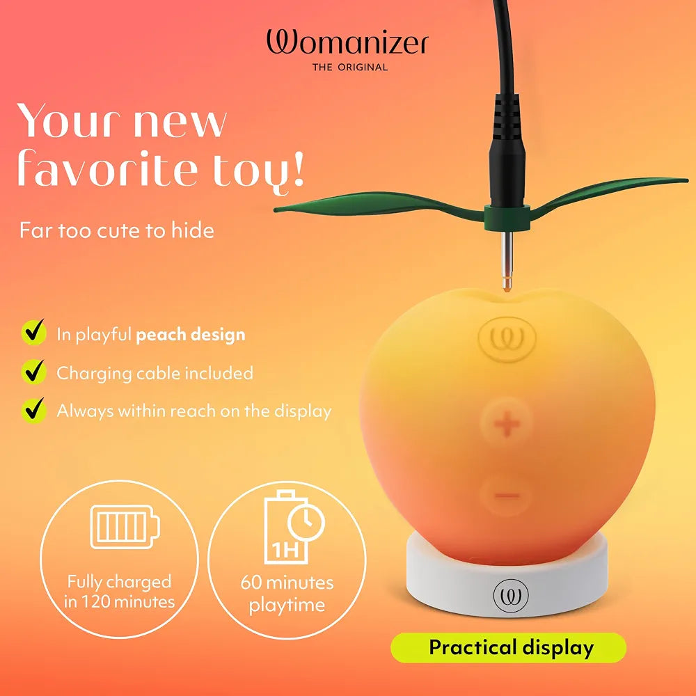 Womanizer Peach Rechargeable Silicone Clitoral Suction Stimulator