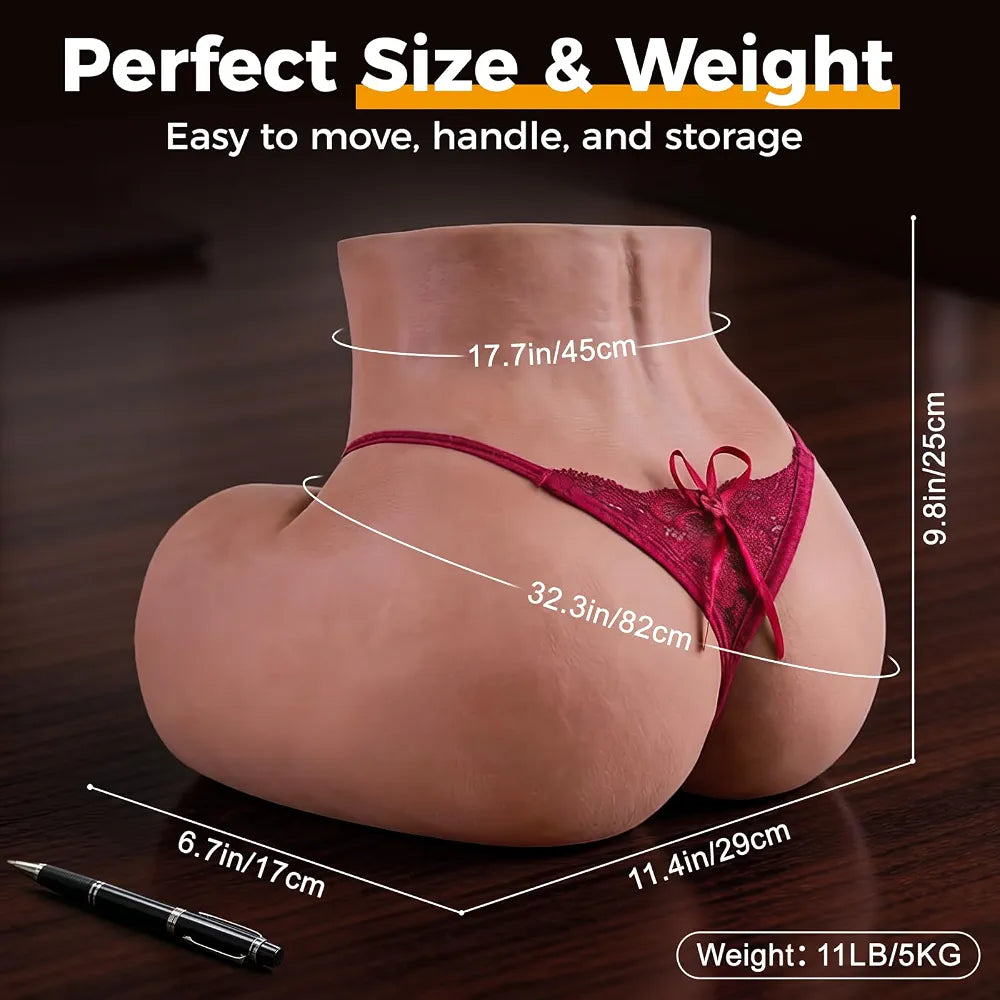 Realistic 11lb Male Masturbator with Anal and Vaginal Stroker - Lifelike Adult Sex Toy for Men