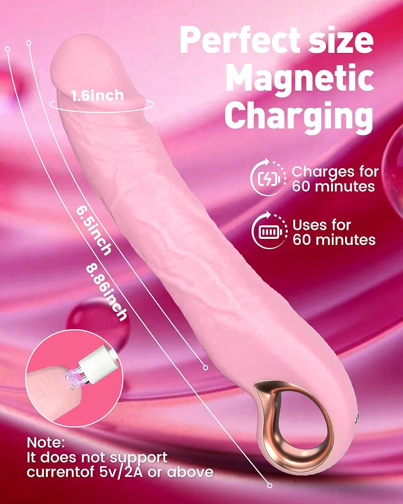 9-Inch Thrusting G-Spot Vibrating Dildo with 10 Vibration Patterns and 3 Thrusting Modes - Waterproof Adult Toy for Couples
