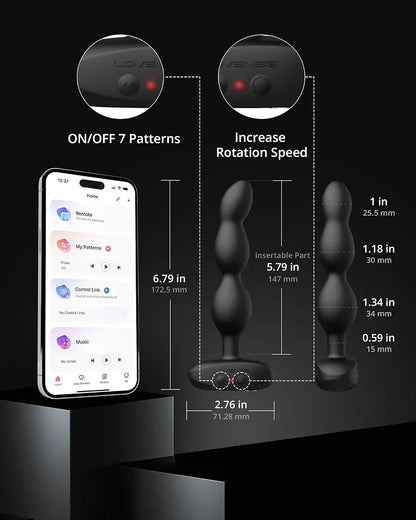 Lovense Ridge Remote-Controlled Rotating Anal Vibrator and Prostate Massager