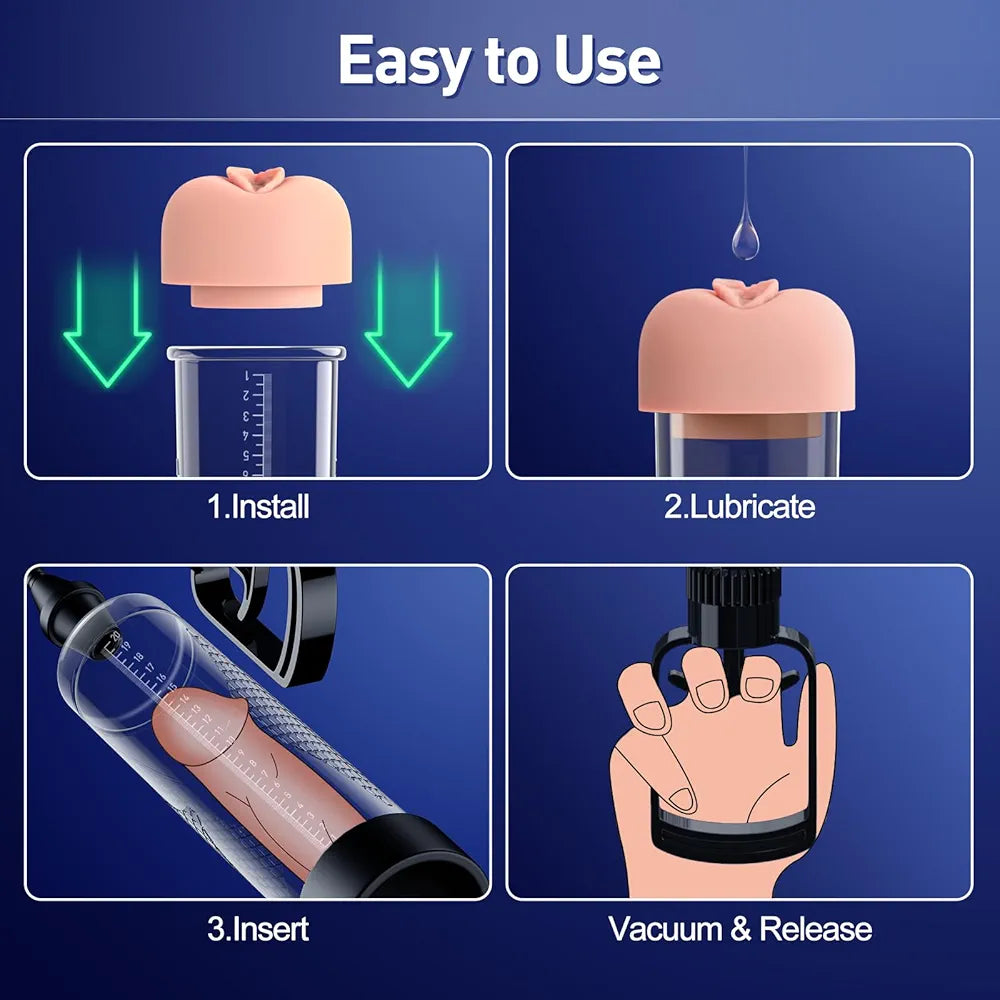 Penis Pump Sex Toys for Men - ACUMUM Manual Vacuum Penis Extender Male Sex Toys, Penis Pumps Penis Enlarger Adult Toys with Pocket Pussy, Penis Sleeve Cock Sexual Stimulation Device for Erection