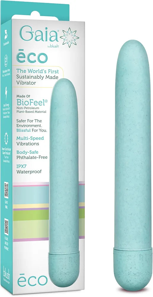 Gaia Eco-Friendly 7-Inch Multispeed Personal Massager - Sustainable Plant-Based Vibrator for Couples and Individuals