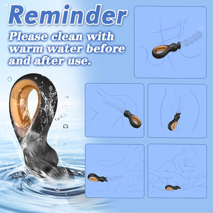 Auknut Rechargeable Silicone Anal Beads with 10 Vibration Modes and Pull Ring