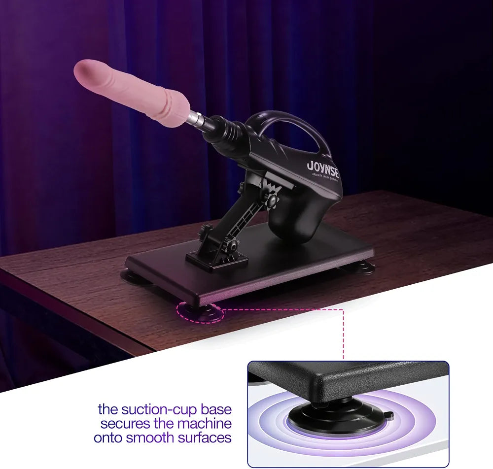 Automatic Thrusting Sex Machine with 3 Attachments, Suction Cup Adapter, and 3XLR Connector for Men and Women