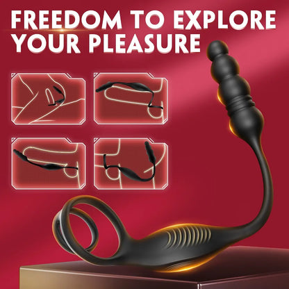 Amiahe App-Controlled Thrusting Prostate Massager and Vibrating Anal Plug for Men