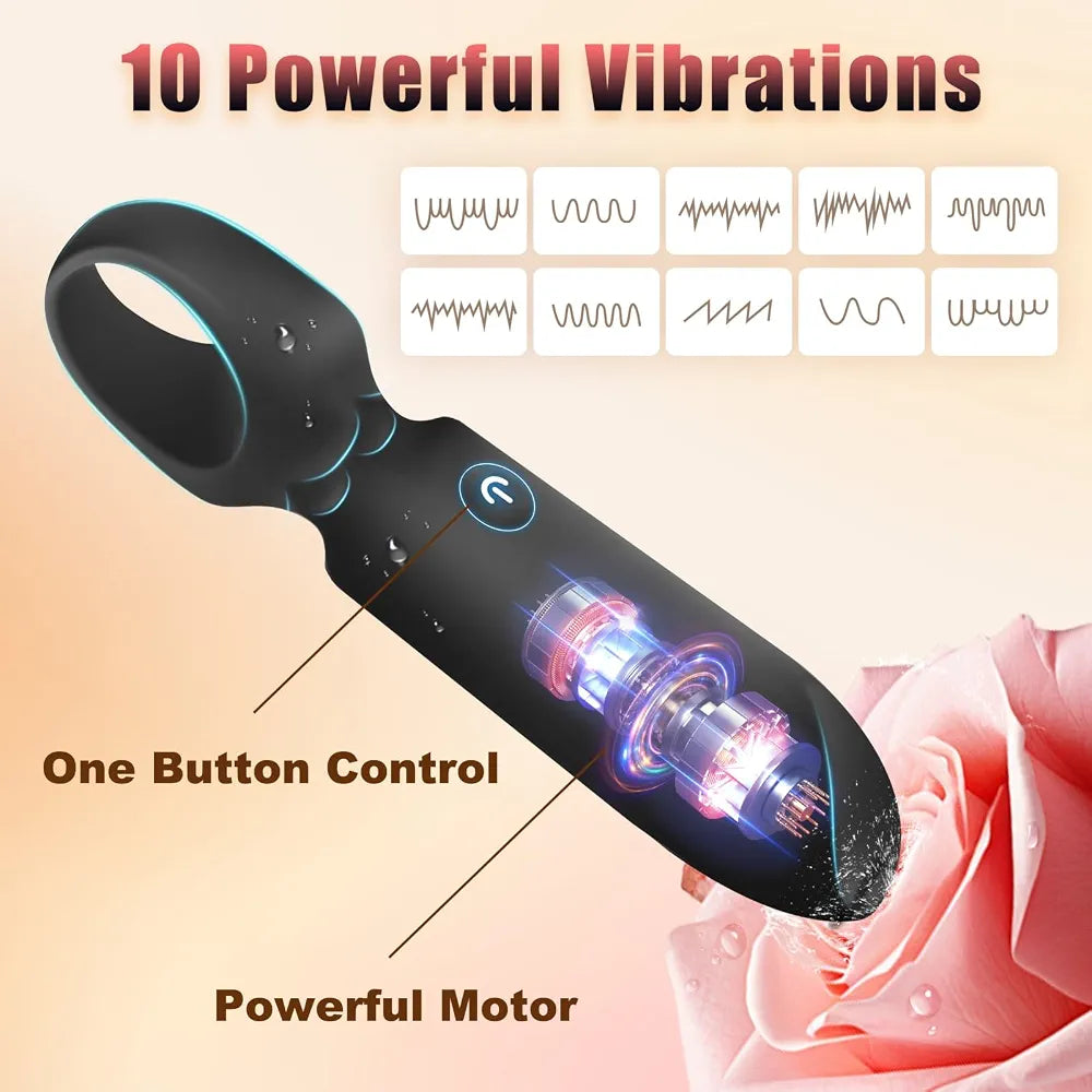 LUKIKI Discreet Lipstick-Style Mini Bullet Vibrator with 10 Vibration Modes for Targeted Clitoral Stimulation