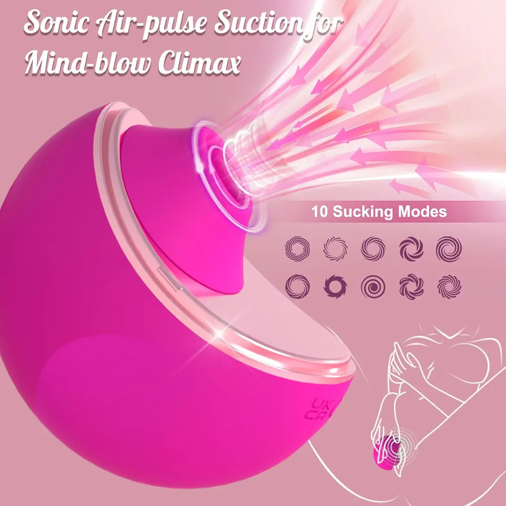 YUKZEN 10-Mode Silent Clitoral Suction Vibrator with Travel Case