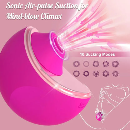 YUKZEN 10-Mode Silent Clitoral Suction Vibrator with Travel Case