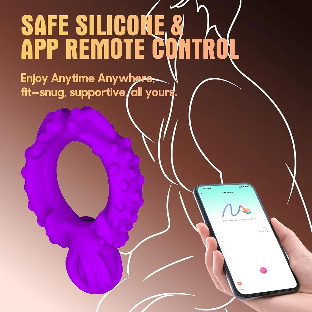 9-Mode Rechargeable Vibrating Penis Ring and Clitoral Stimulator for Couples