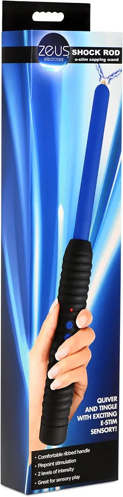 ZEUS ELECTROSEX E-Stim Shock Rod - Dual-Intensity Pinpoint Zapping Wand for Sensory Play, Blue