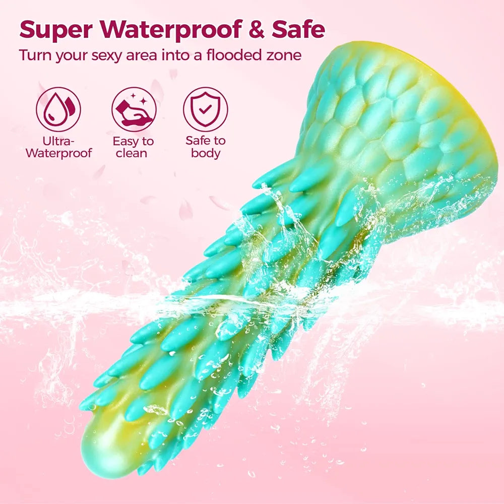 7.7-Inch Realistic Dragon Fantasy Dildo with Suction Cup - Silicone Anal Sex Toy for Men and Women