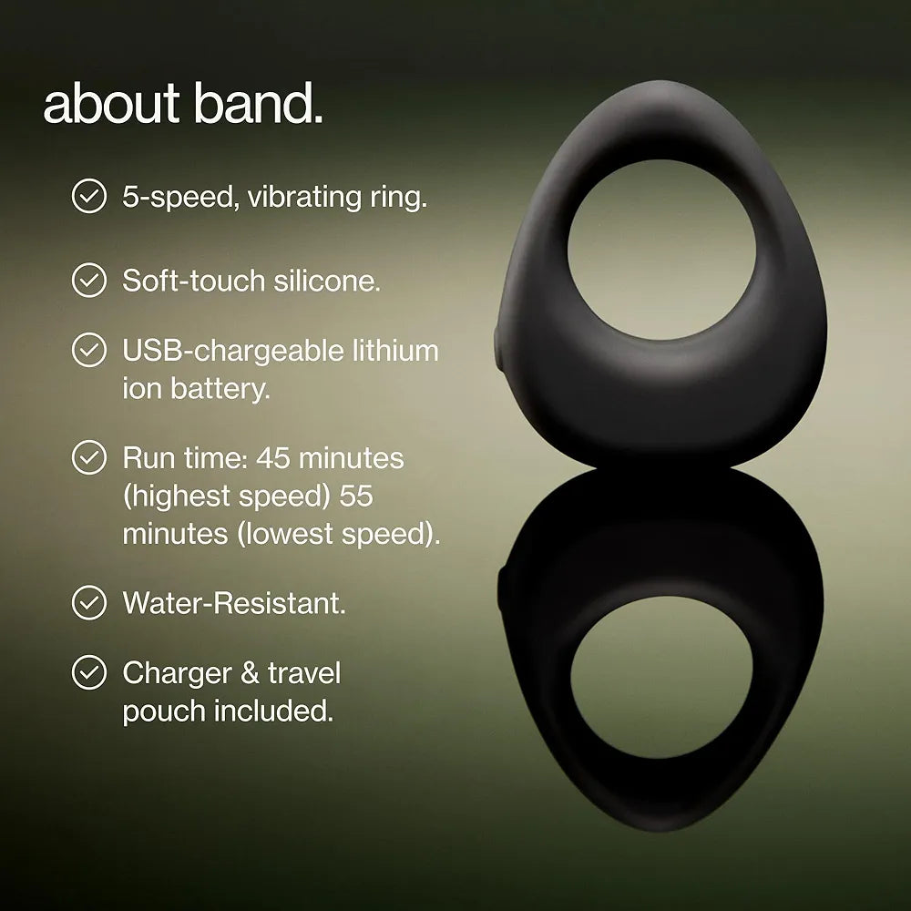 Maude 5-Speed Silicone Vibrating Penis Ring with USB Charger and Travel Case