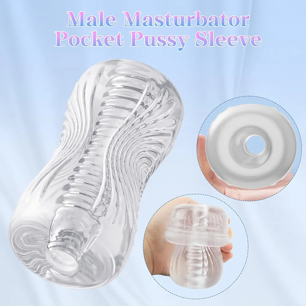 Abanney Realistic TPE Male Masturbation Sleeve with 3D Spiral Texture