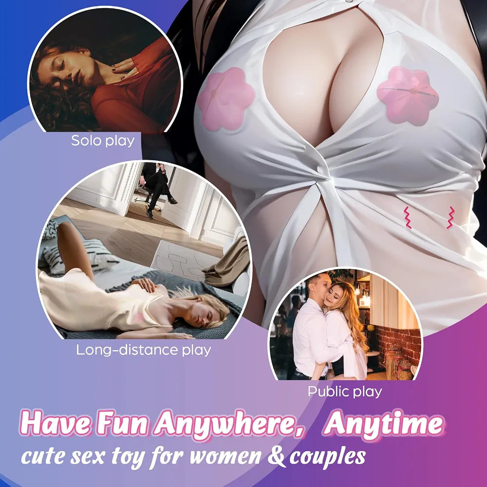 Remote-Controlled Vibrating Nipple Clamps with 10 Modes and Adjustable Tension