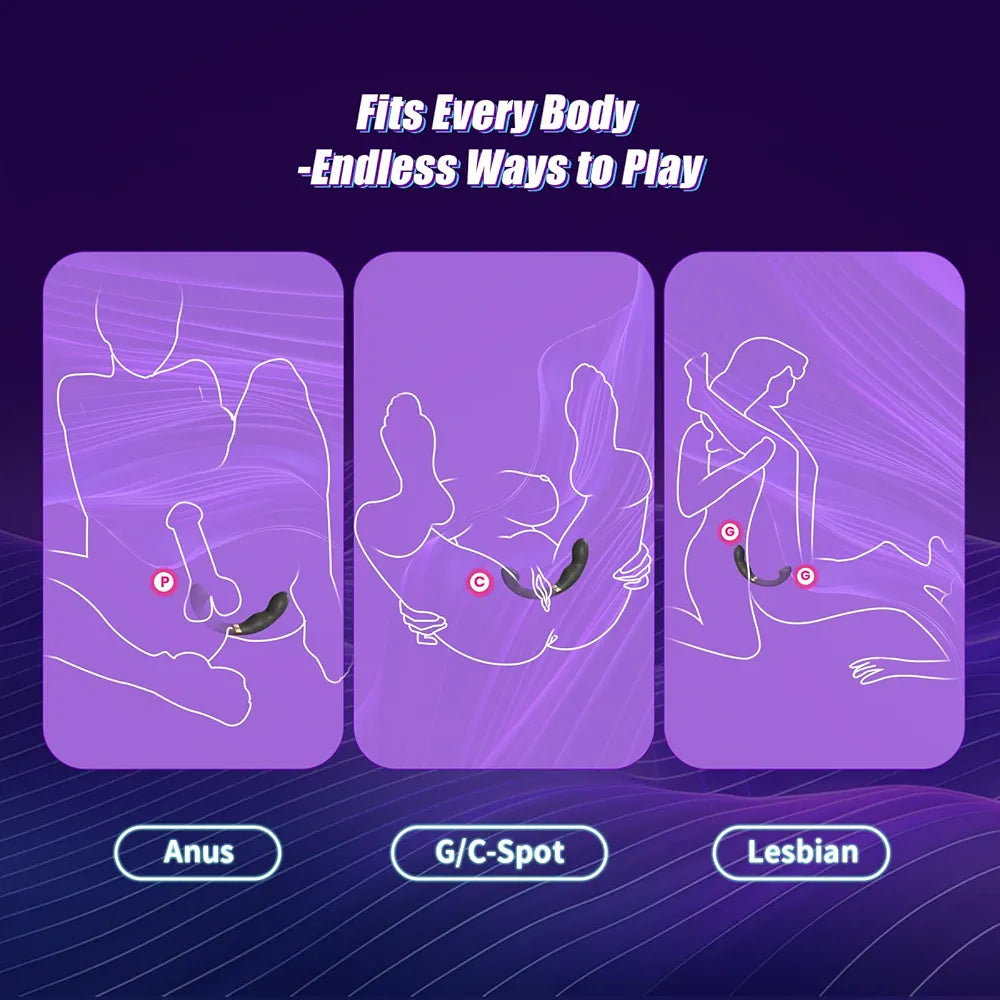 Ergonomic Dual-Ended Prostate Massager and Anal Trainer with Vibration