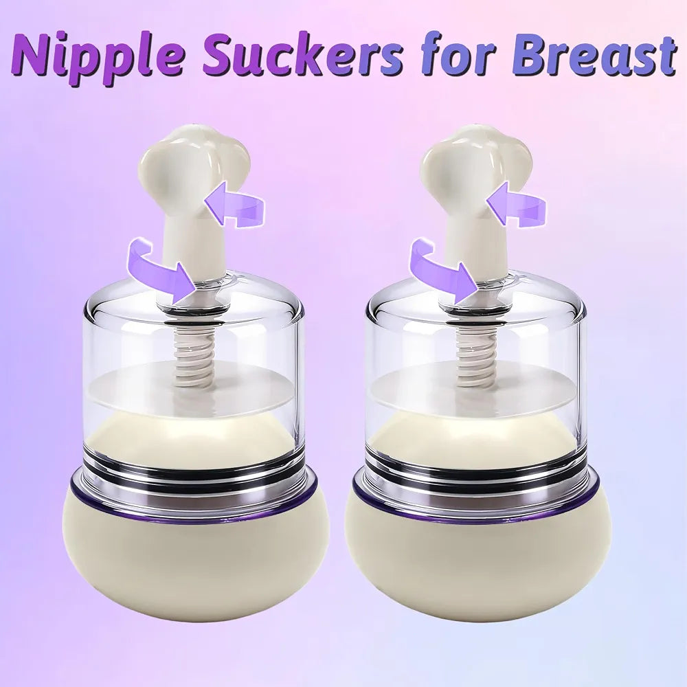 Adjustable Vacuum Nipple Suction Cups for Sensitivity and Arousal