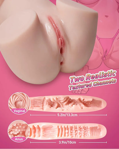 Premium 6.5lb Realistic Silicone Male Masturbator Torso with Dual-Entry Vagina and Anal Channels