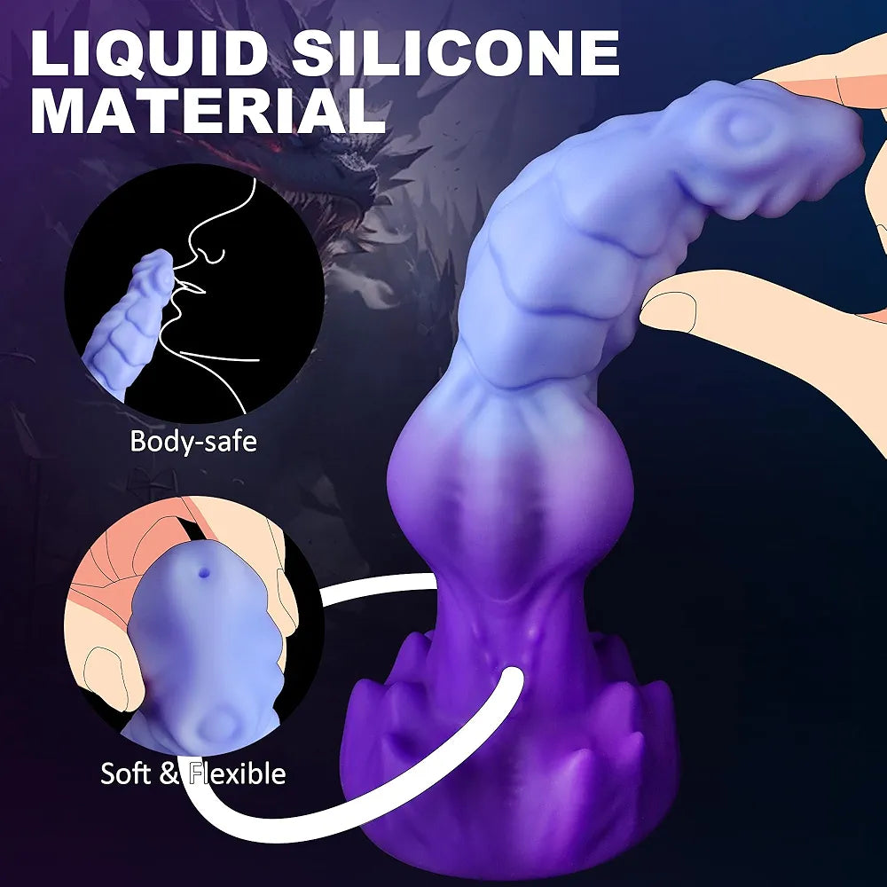 8.1" Fantasy Dragon Ejaculating Dildo with Knot and Suction Cup