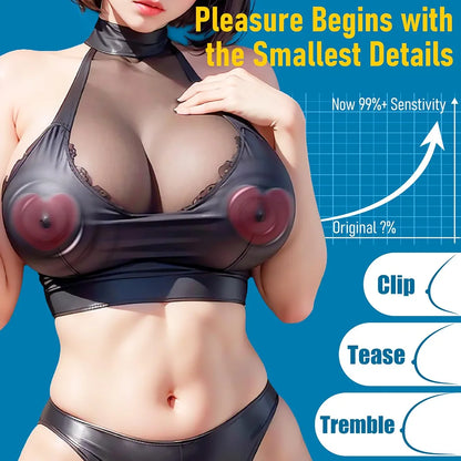 Adjustable Silicone Nipple Clamps with Vibration for Couples