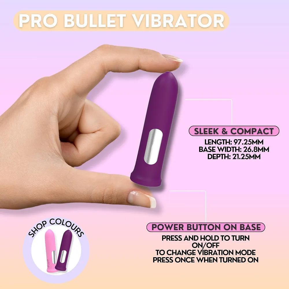 Nirobi Pro Rechargeable Silicone Bullet Massager - 10-Mode Waterproof G-Spot Vibrator