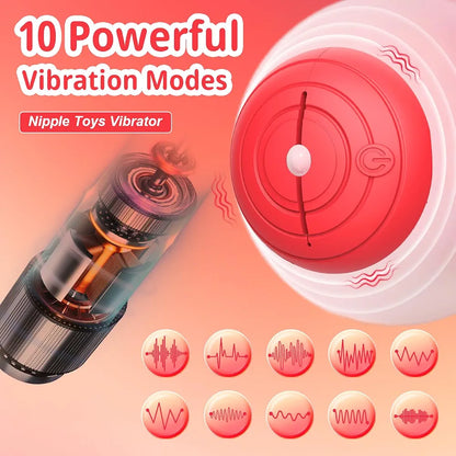 Remote-Controlled Vibrating Nipple Clamps with 10 Modes and 3 Intensity Levels