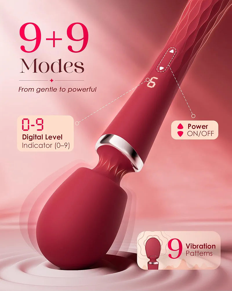 Dual-Ended App-Controlled Wand Vibrator and G-Spot Massager