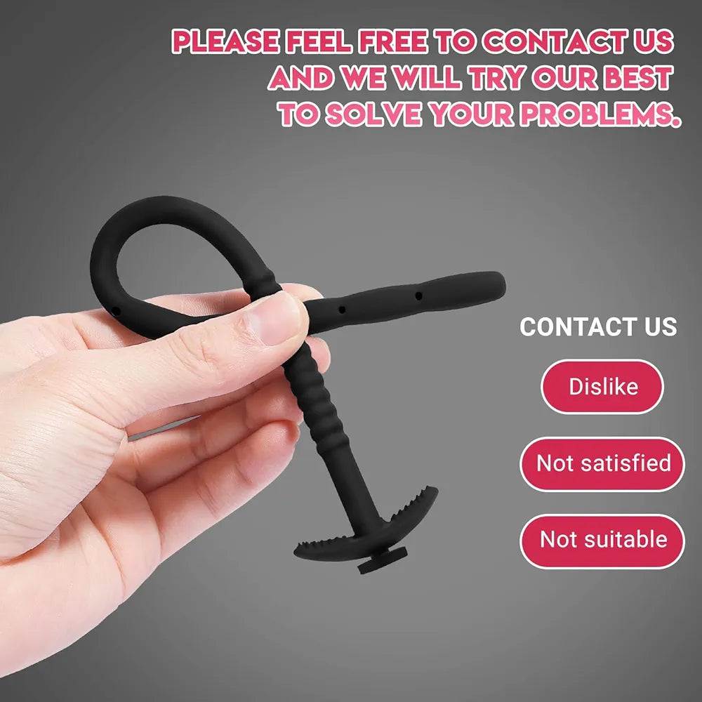 3-Piece Silicone Urethral Sounding Set with Hollow Side-Hole Design for Men