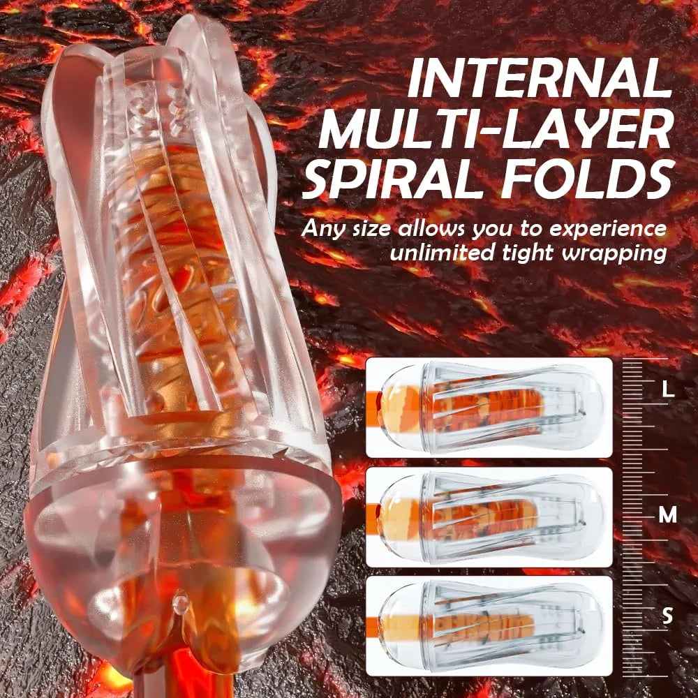 Portable Transparent Manual Sucking Masturbation Cup for Men - 7.5" Textured Pocket Pussy Stroker
