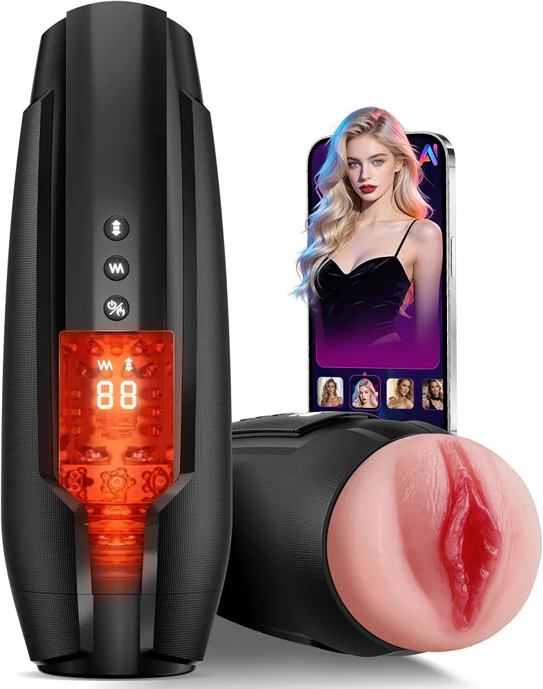 AI-Powered Interactive Male Masturbator with App Control, 360° Heating, 7 Vibration Modes, and Silent Motor