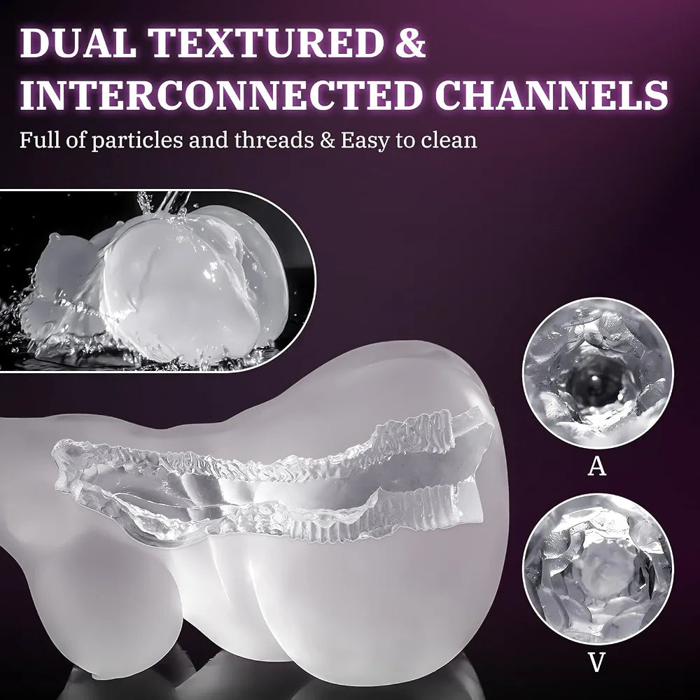 Realistic Dual-Channel Male Masturbator with Textured Vagina and Anal Simulation