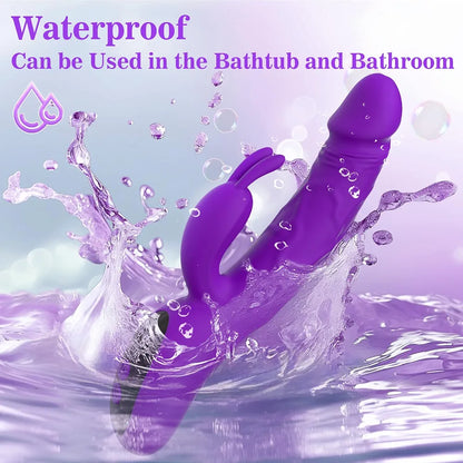 Sikelob Rabbit G-Spot Vibrator with 9 Thrusting and 9 Vibration Modes, Silicone Clitoral Stimulator for Women