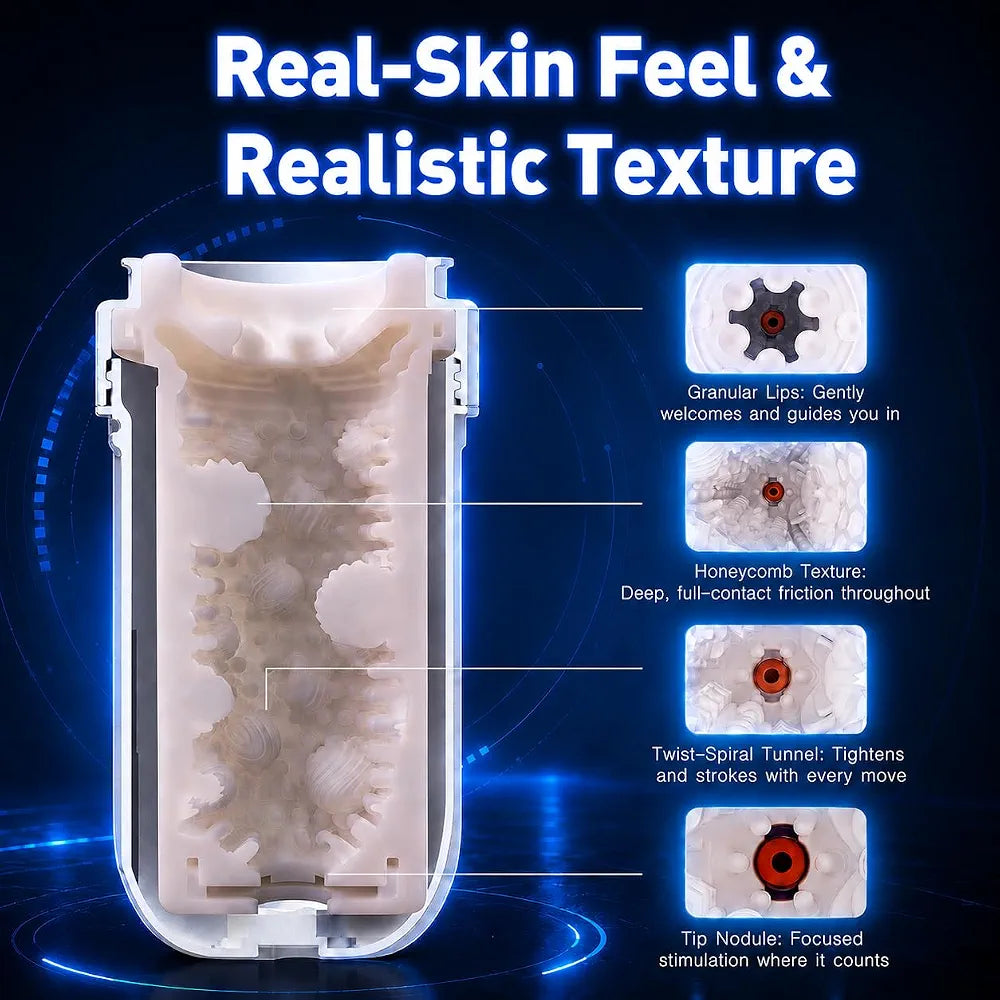 TriggerX Automatic Male Masturbator with Heating, 10 Thrusting & 10 Rotating Modes, LED Display, and Stepless Speed Control