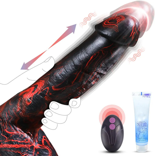 10-Inch Realistic Thrusting and Vibrating Dildo with G-Spot Stimulation for Women and Couples