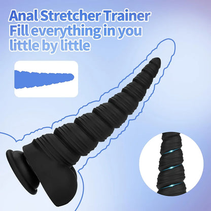 6.5-Inch Silicone Anal Training Plug with Suction Base for Beginners
