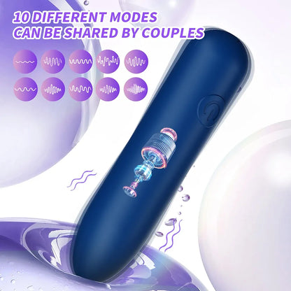 Premium Rechargeable Bullet Vibrator - 10 Vibration Modes, Waterproof Silicone G-Spot & Clitoral Stimulator for Couples