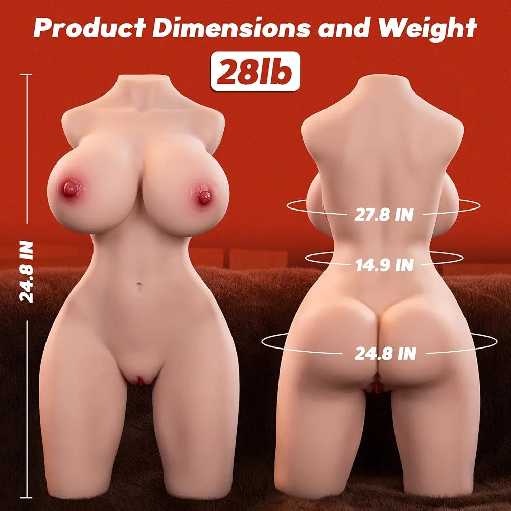 Sexpower 28LB AI-Powered Realistic Lifelike Sex Doll with App-Controlled Vibration and Thrusting Modes, Includes Storage and Drying Kit