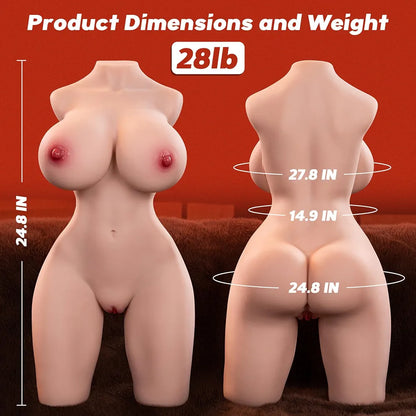Sexpower 28LB AI-Powered Realistic Lifelike Sex Doll with App-Controlled Vibration and Thrusting Modes, Includes Storage and Drying Kit