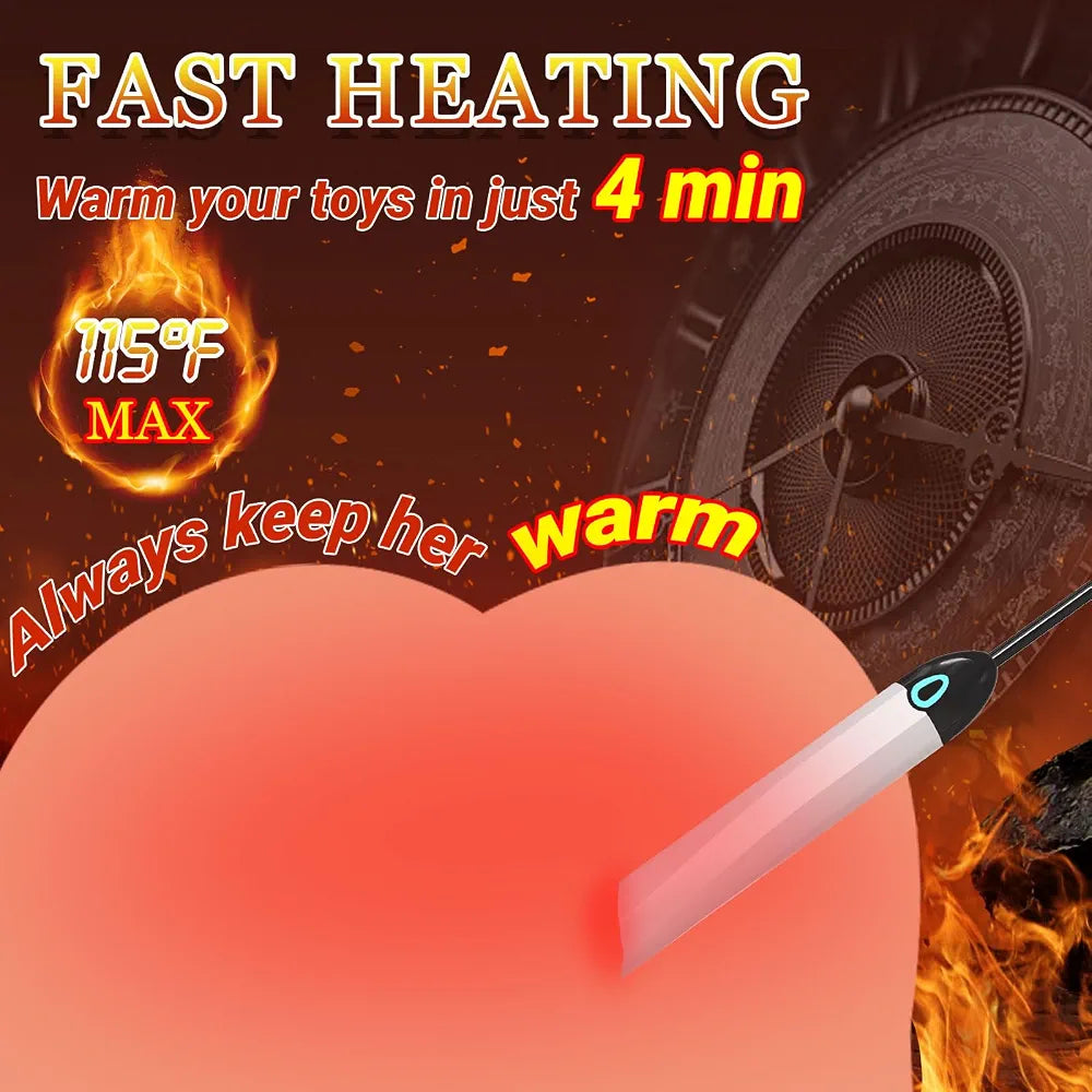 USB-Powered Intelligent Heating Rod for Masturbators and Sex Dolls with Auto-Temperature Control