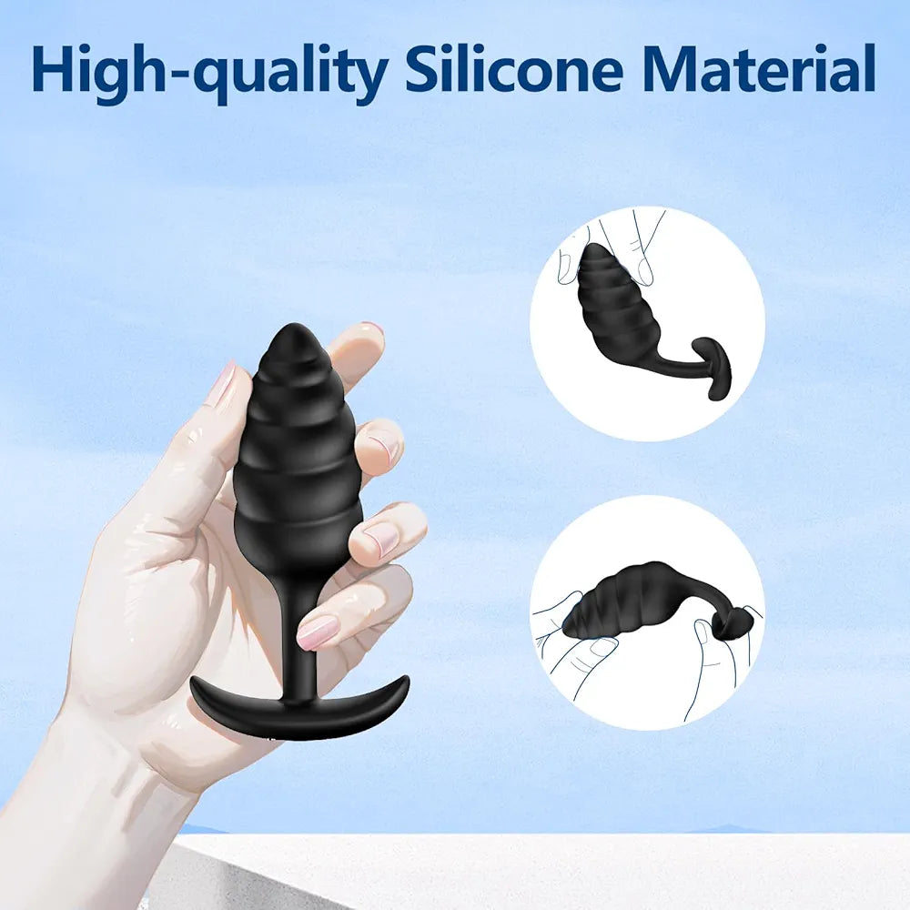 4-Piece Remote-Controlled Vibrating Anal Plug Set with 10 Vibration Modes