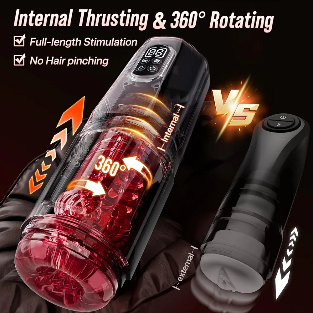 EINSEO AI-Sync Hands-Free Male Masturbator with 7 Thrusting, Rotating, Licking, and Vibrating Modes