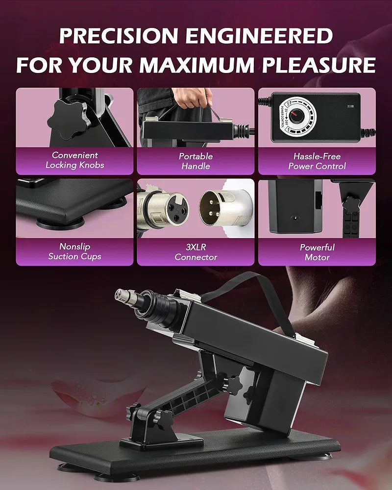 SENSUA Adjustable Automatic Thrusting Sex Machine with 6 Attachments and 3XLR Connector