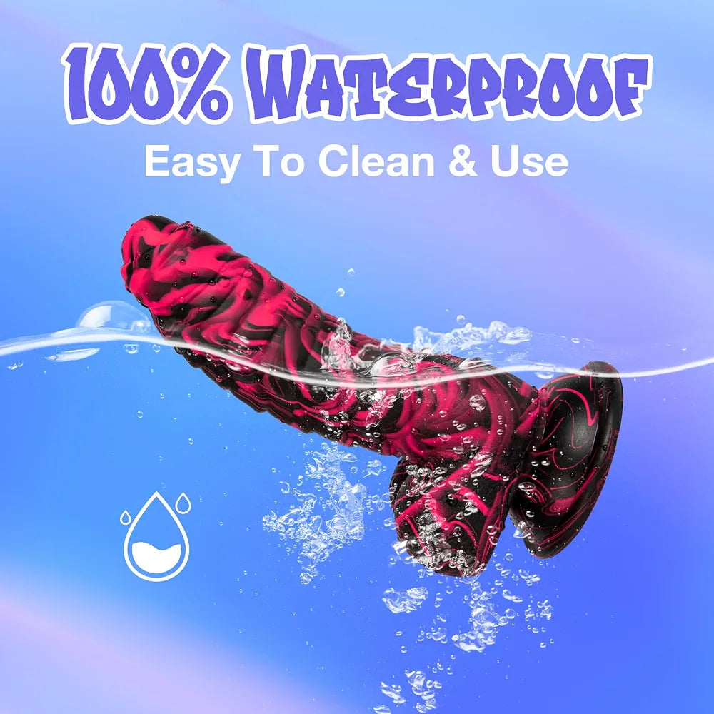 7.16-Inch Realistic Silicone Monster Dildo with Strong Suction Cup for Hands-Free G-Spot and Anal Stimulation