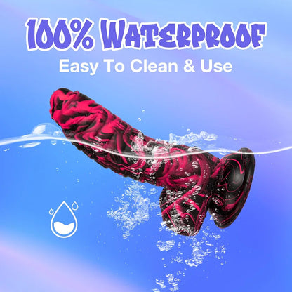 7.16-Inch Realistic Silicone Monster Dildo with Strong Suction Cup for Hands-Free G-Spot and Anal Stimulation