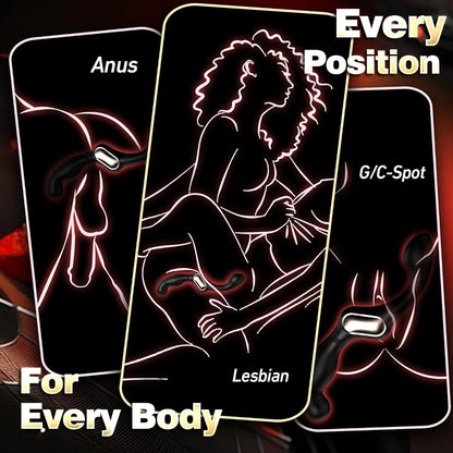 Dual-Motor Curved Prostate Massager and Anal Vibrator for Targeted P-Spot Stimulation