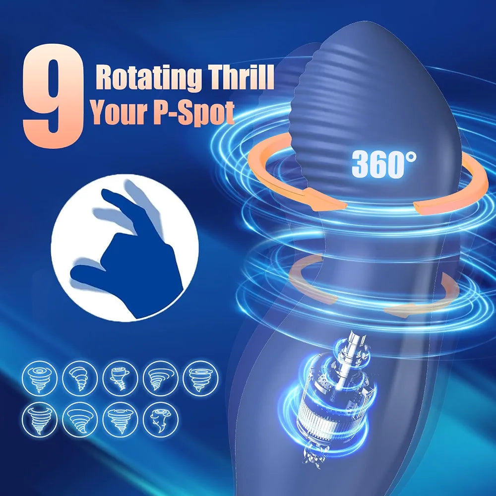Remote-Controlled Prostate Massager and Anal Vibrator with Rotating and Pulsating Functions