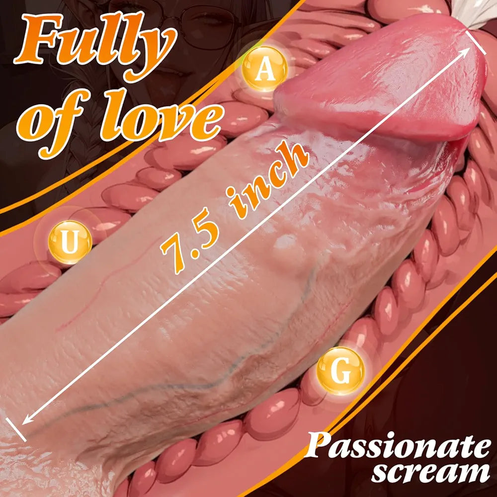 9-Inch Realistic Liquid Silicone Dildo with Suction Cup for G-Spot and Anal Stimulation