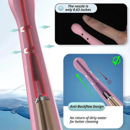 FST Reusable Silicone Enema Bulb Anal Douche with 5-Hole Spray and Anti-Backflow Design