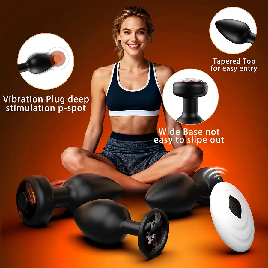 10-Mode Remote Controlled Silicone Vibrating Anal Plug Set - 3-Piece Prostate Massager Kit