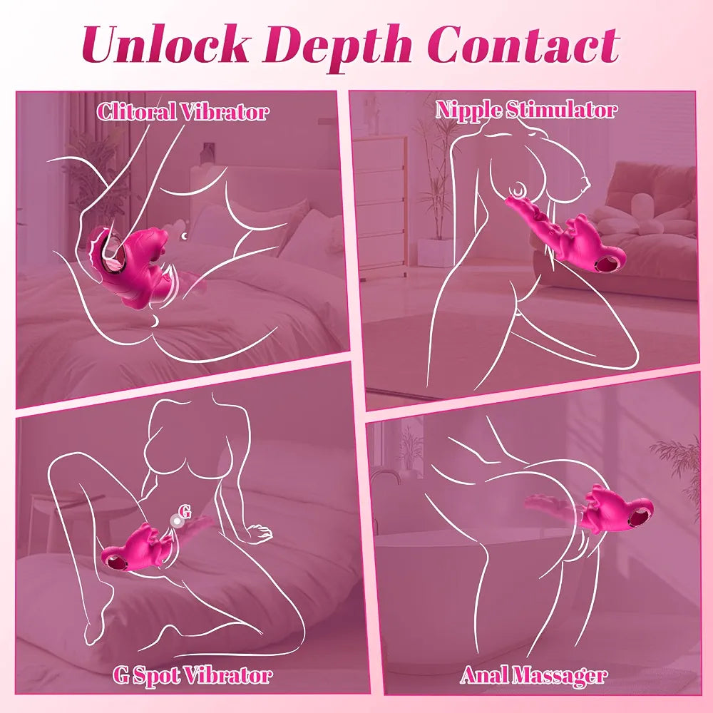 Tuaieu 3-in-1 Realistic G-Spot Dildo and Tongue Licking Vibrator for Couples